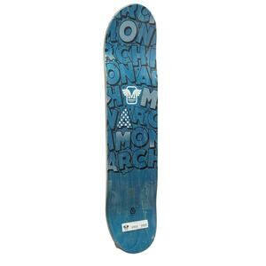 Monarch Project 8" x 31.6" Rialto Logo R7 Maple Skateboard Deck Blue/Turquoise